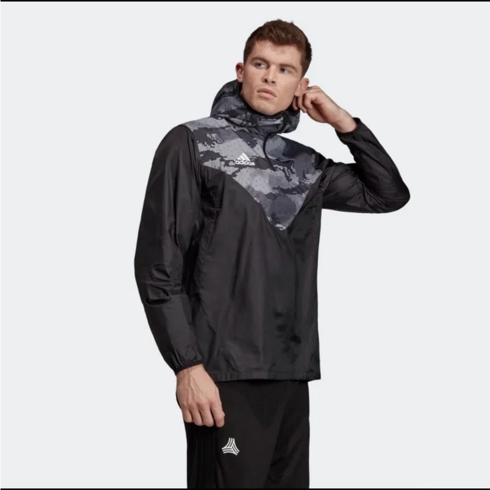 Adidas Black and Gray Camo Windbreaker NWT Size medium - Picture 2 of 16